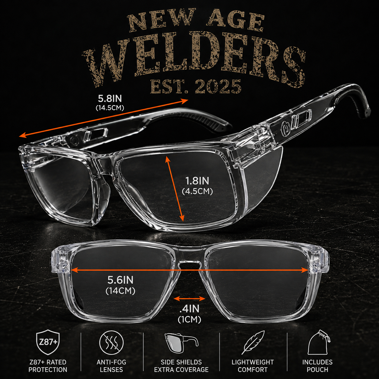 Z87+ Anti-Fog Safety Glasses with Side Shields
